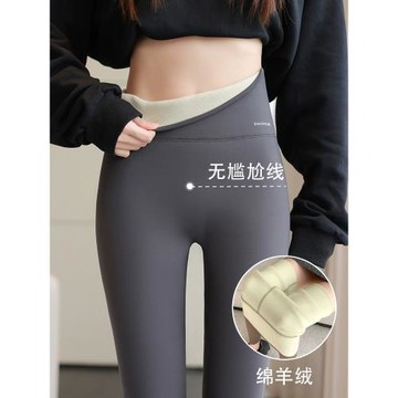 維多利亞森林加絨鯊魚褲~高腰打底提臀~芭比褲壓力瘦腿瑜伽褲保暖