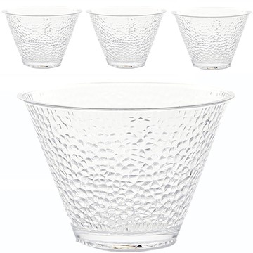 Plara PC 紋路刨冰碗  透明  4個