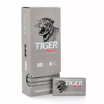 Tiger 捷克之虎 不鏽鋼雙面刮鬍刀片（100片/通用復古雙面手動安全刮鬍刀 傳統老式雙刃刀架 刮胡刀剃刀刮刀剃刀片