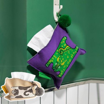 若愚工坊RUOYUSTUDIO原創設計可愛兔子獅子老虎針織s抽紙套紙巾盒