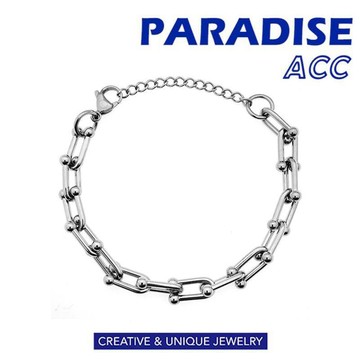 PARADISE 馬蹄 U型鏈 鈦鋼 手鍊 不過敏不生鏽 醫療鋼 316L 基礎百搭