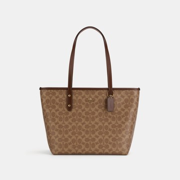 【線上限定】經典 SIGNATURECITY拉鍊托特手袋