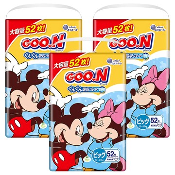 GOO.N 大王 日本境內版 瞬吸貼合褲型尿布 迪士尼版12~22kg  XL  156片