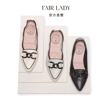 FAIR LADY 娃娃鞋【我的旅行日記 俐落尖頭鏈帶增高平底鞋】 上班鞋 通勤鞋 女鞋 平底鞋 (502296)