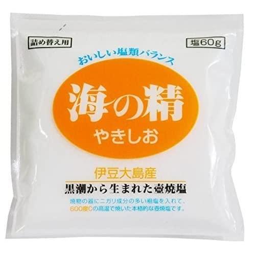 海の精 国産塩 伊豆大島産 やきしお 詰め替え用 1ケース (60g × 60)