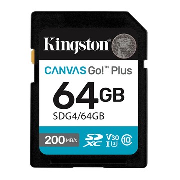 Kingston Canvas GO! Plus SDXC UHS-I (U3)(V30) 64GB 記憶卡 (SDG4/64GB)