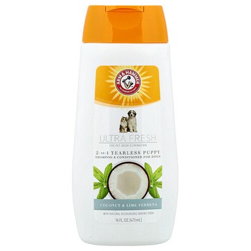 Arm & Hammer, 超級清爽，2 合 1 無淚幼犬洗髮精和沐浴露，適合狗狗，椰子和酸橙馬鞭草香，16 液量盎司（473 毫升）