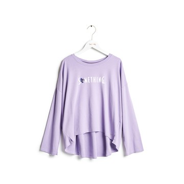 SOMETHING｜女裝｜女鳶尾花剪裁薄長袖T恤