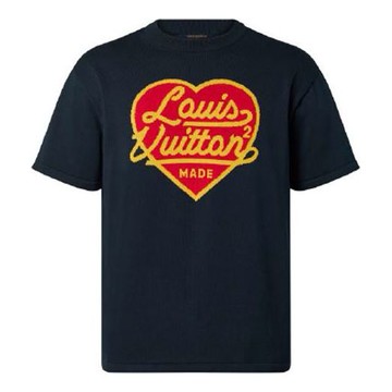 Men's LOUIS VUITTON x NIGO2 LV2 SS22 Crossover Large Love Logo Alphabet Printing Short Sleeve Navy Blue