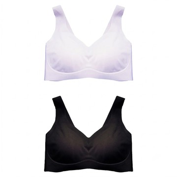 SOFT LIGHT 8D Body Bra 涼感背扣內衣2件組 9699  黑色 + 淺紫色  L