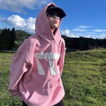 美式百搭休閑衛衣男潮流時尚字母印花連帽上衣