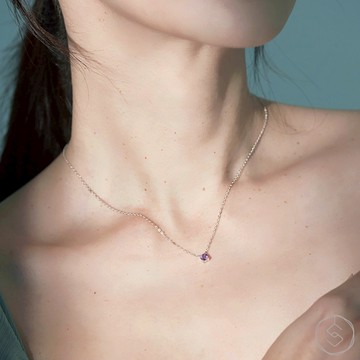 【SPANCONNY】盼 | 紫水晶 S925純銀 | 天然石輕珠寶項鍊