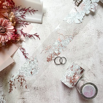 婚禮。花園 - 霧粉金PET膠帶 - 6cm*5M