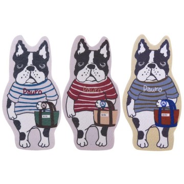 Kusuguru Japan 清潔海棉 療癒家事系列造型海綿刷三件組 -鬥牛犬