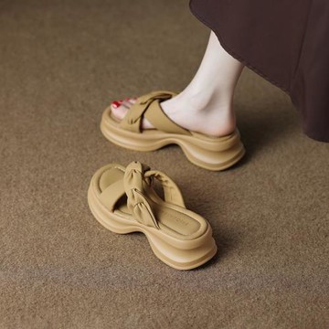 絕美超火厚底拖鞋女士夏季2025新款外穿網紅松糕軟底不累腳涼拖鞋