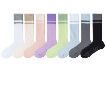 壓力條紋瑜伽襪子女小腿襪美腿塑形居家健身防滑跳繩跑步運動長襪