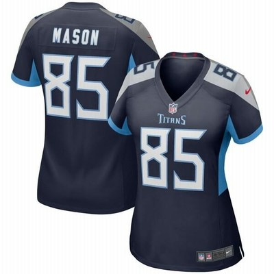 ナイキ ユニフォーム トップス レディース Derrick Mason Tennessee Titans Nike Women's Game Retired Player Jersey Navy