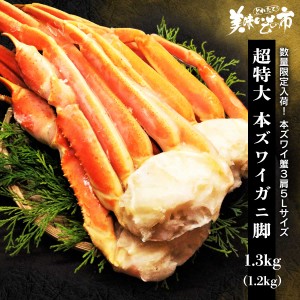 ★超特大 5Lサイズ本ズワイガニ脚 総重量1.3kg とれたて！美味いもの市