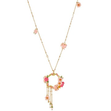 【巴黎精品】現貨+預購 項鍊琺瑯吊墜-花環水晶流蘇花朵女飾品a1gf52