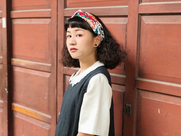 手作交叉髮帶 / 點點水彩