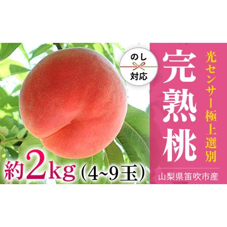 ふるさと納税 ＜2024年先行予約＞笛吹市産こだわりの桃 約2.0kg(4〜9玉) 常温 090-010 山梨県笛吹市