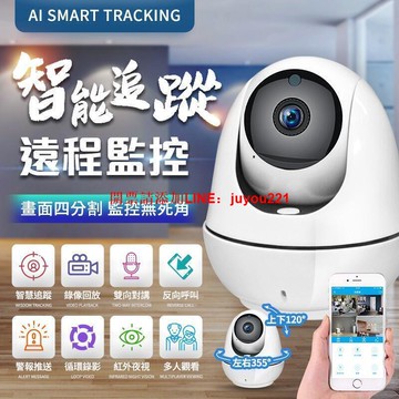 高清監視器 監控器 攝像頭 四分割畫面 反向呼叫 智能追蹤 WIFI監視器 雙向對講 APP 攝影機