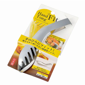 【日本ECHO】曲線不鏽鋼短夾 18.5cm 日本製 沙拉夾 麵夾 麵包夾 食物夾 料理夾 日本雜貨【貝麗瑪丹】