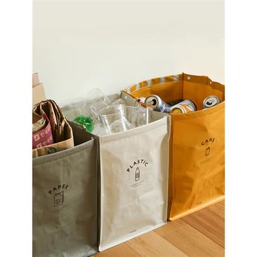 Dailylike韓國創意多功能收納袋家居環保垃圾分類儲物袋購物袋3枚