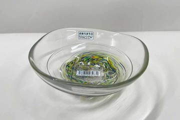 【100 Life Japan Can Do】彩點線條圓圈透明玻璃小碗 CL