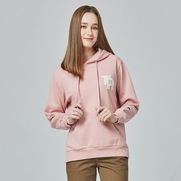 moz瑞典 毛巾綉駝鹿帽T-櫻花粉(亞洲版)女款