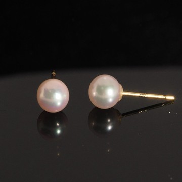 18K金迷你Akoya 珍珠耳環18K Gold Mini Akoya Pearl Earrings
