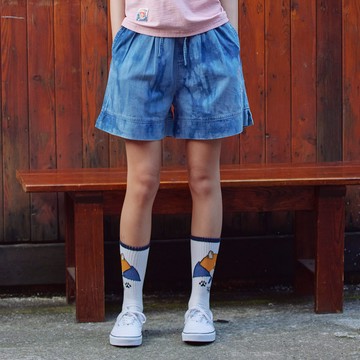 江戶勝｜女裝｜牛仔櫻花短褲