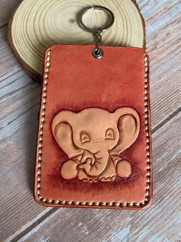 皮雕小象卡套