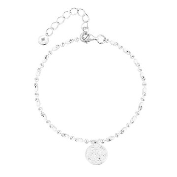 現貨+預購 925純銀手鍊串珠手鏈-LUCKY雙面圓牌時尚女飾品2款74ar22【獨家進口】【米蘭精品】