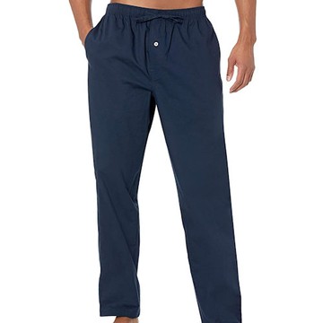 ESSENTIAL 男純棉柔軟舒適家休閒睡褲(深藍)