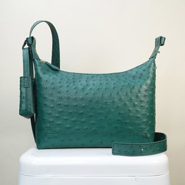 【M2ND】斑德鴕鳥皮肩揹/斜揹包(翡翠綠-T9439A)