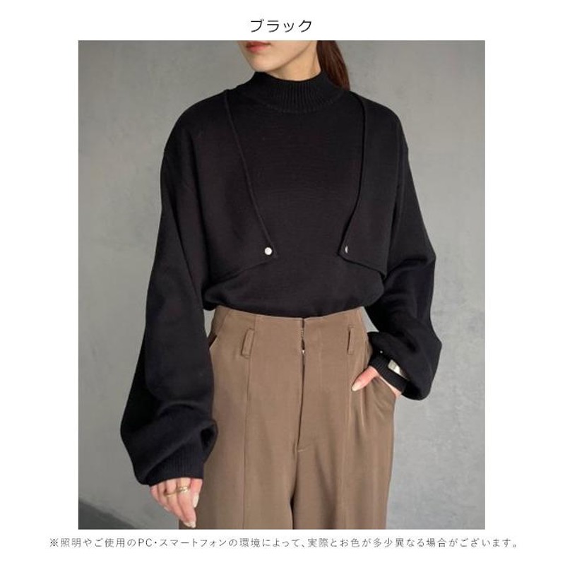 SALE &g'aime アンジェム レイヤードボタン付きニット レディース