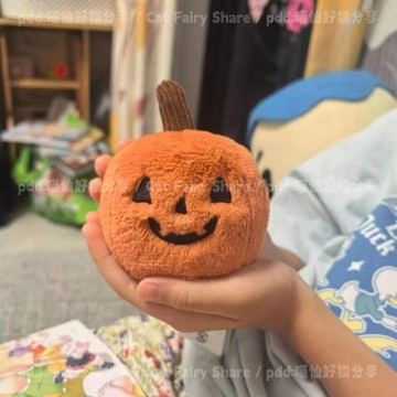 窩窩生活小鋪 卡通新款噁魔南瓜萬聖節毛絨背包掛件小衆ins風公仔爆款掛飾個性