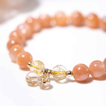 太陽石金鈦晶14KGF手鍊| 天然水晶手鍊禮物