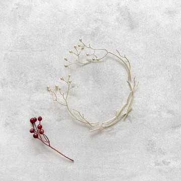 野玫瑰黃銅玫瑰果花環 12.5 厘米