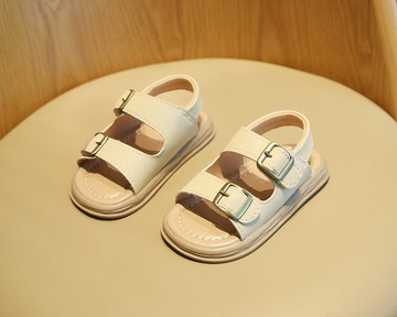 【NikoKids】軟底小童鞋/小童涼鞋/學步涼鞋/勃肯鞋/米色/(NK724)