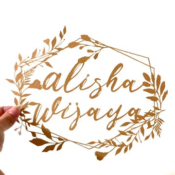 客製化情人姓名紙雕 (含框) | 結婚禮物 | 感謝禮物 |紀念品