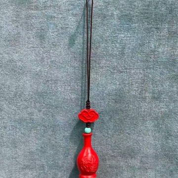 硃砂 吊墜 平安瓶 掛飾 祥雲 連 花瓶 鑰匙扣 手機鏈 招財 納福 男女