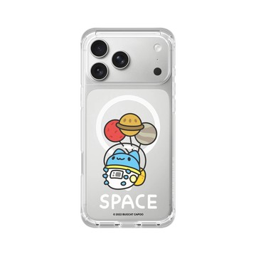 iPhone 17 Pro Max ClearX (MagSafe 兼容) 晶透白 - 貓貓蟲咖波 Bugcat Capoo - 咖波漂浮星球