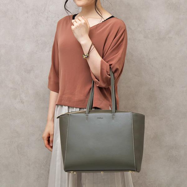 フルラ FURLA REGINA L TOTE レザー トートバッグ カーキ系 ...