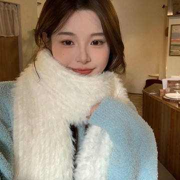 特賣🎀白月光圍巾手工diy溫暖混綫圍巾自製材料編織毛綫長毛男女友元寶手工編織圍巾冬季diy毛綫粗綫送男友禮物編織毛綫團圍