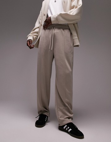 Topman straight leg jogger in stone-Neutral