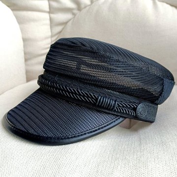 夏天透氣網帽男大頭圍平頂帽船長帽大號碼帽子時尚女夏季遮陽