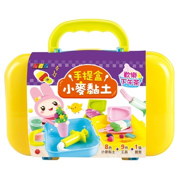 幼福 忍者兔 手提盒黏土 8色小麥黏土 附工具10件+餐墊1張  歡樂下午茶 多色  1組  316g