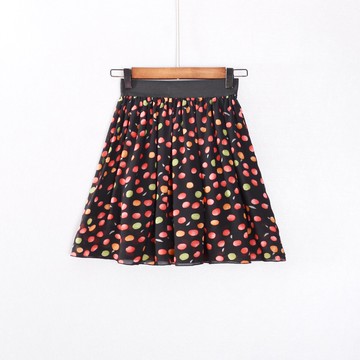 女百搭A字裙短裙圓點半身裙子有內襯松緊腰氣質潮